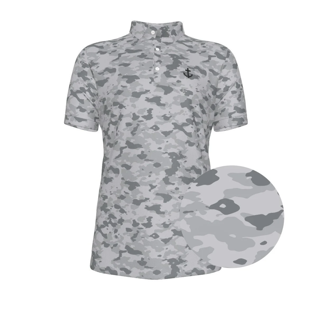 Men's Grey Camo Polo