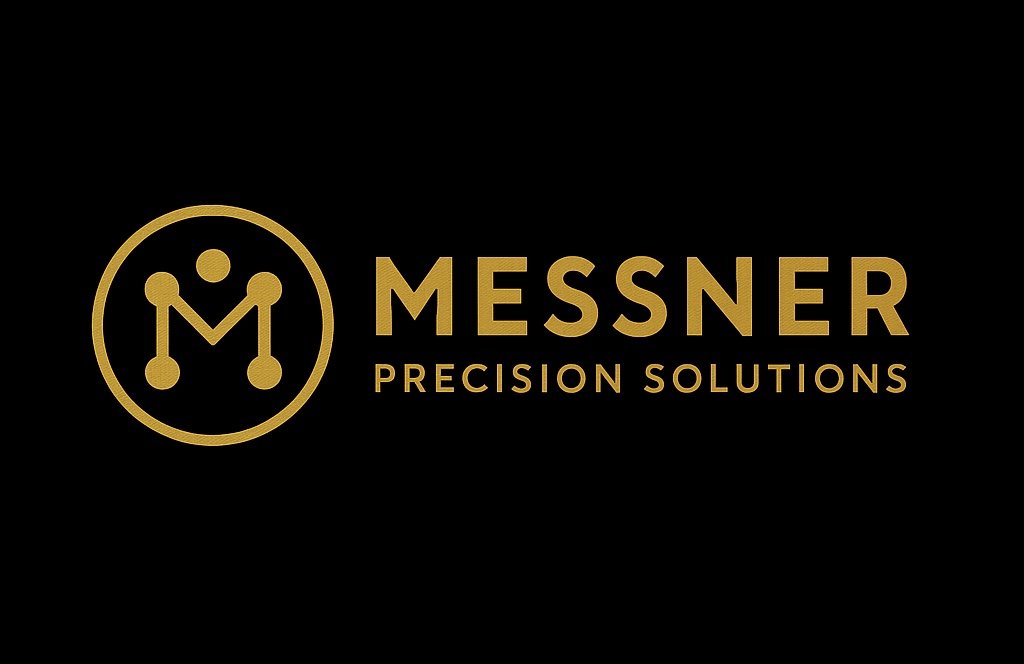 Logo for Messner Precision Solutions in gold text on a black background, with a circular icon featuring connected dots and the letter M.