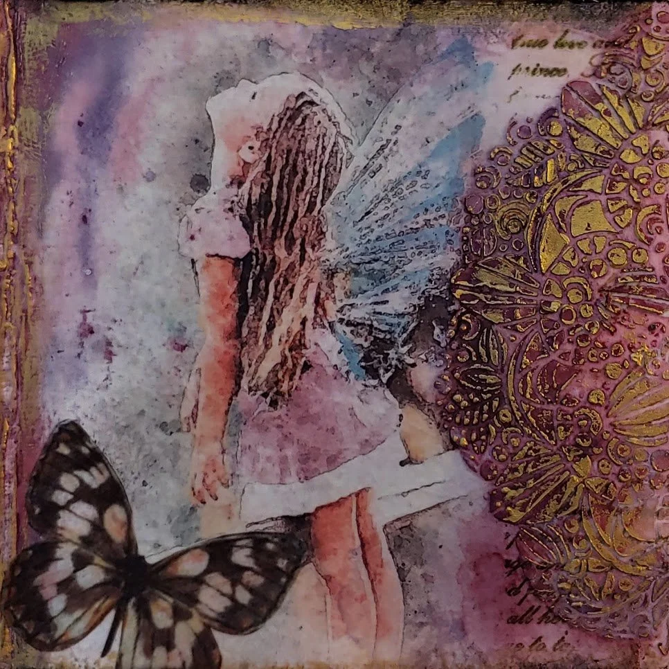 Fairy Girl Art Journal Spread - Arteza 5 x 5 Sketchbook