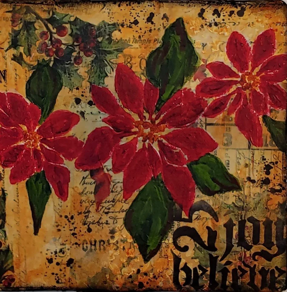 Christmas Mixed Media Art Journal Spread - Merry Christmas - 12-02-20