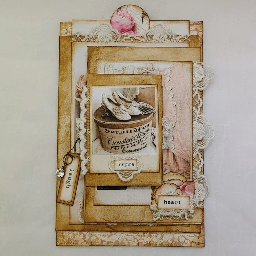 3 Envelope Flip Journal Page - Sweet Rose Journal