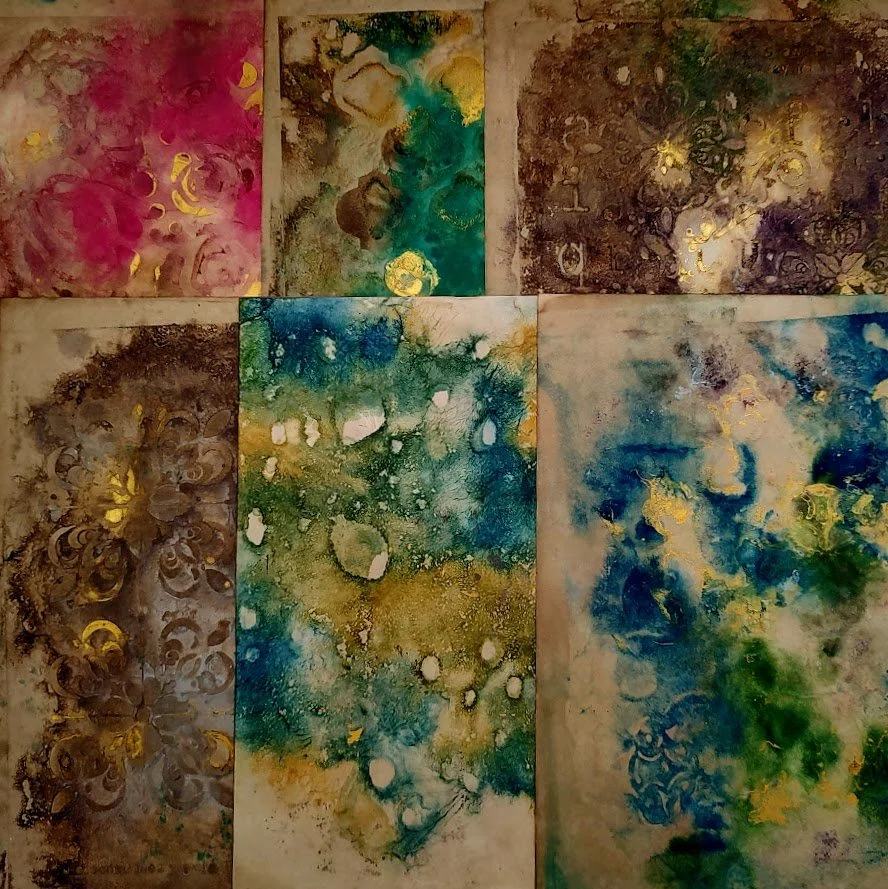 Video - Come Coffee Dye with Me - Inks, Powders, Stencils, & Texture