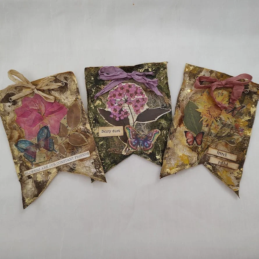 Video - Mixed Media Canvas Banner Pockets - Fairy Magic Journals