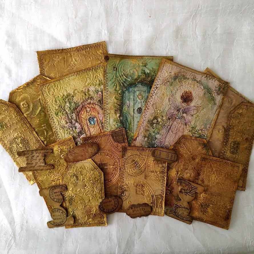 Embossed Fabric Ephemera - Fairy Magic & Shabby Travel Journals