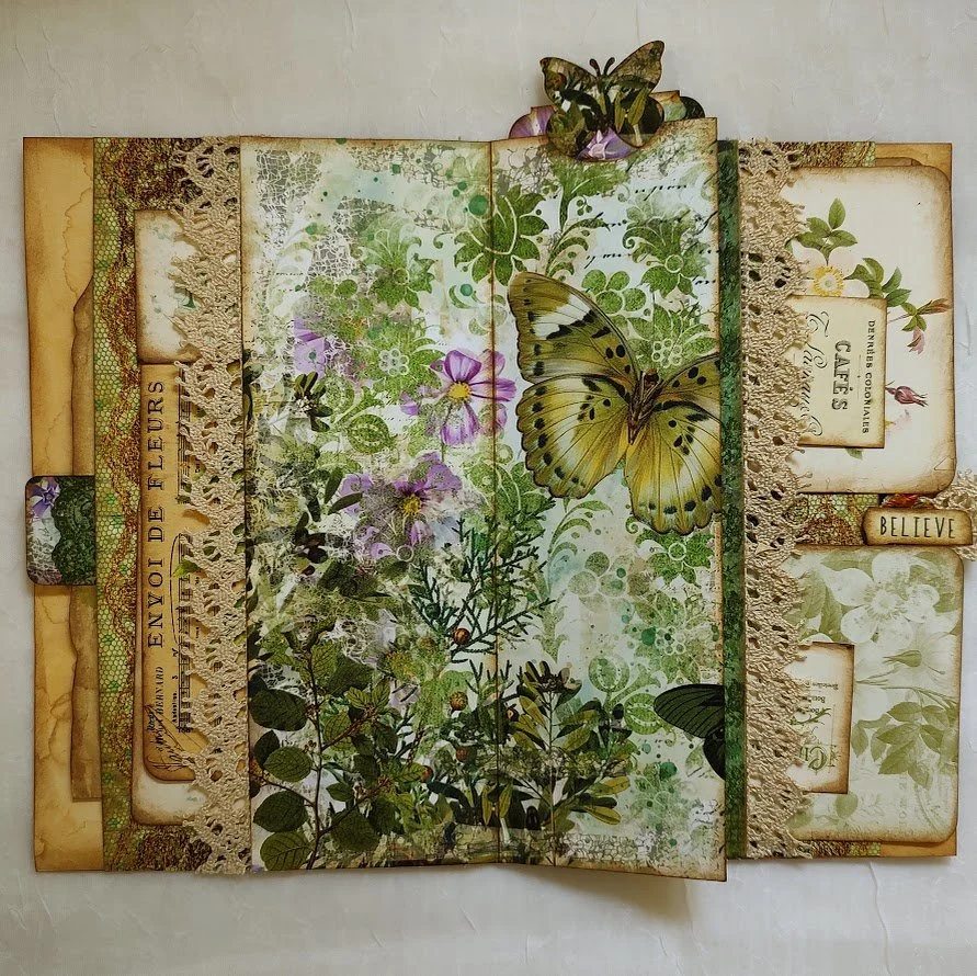 Video - Botanical Multi Pocket Center Journal Spread - Inspired by Angela @AngelaKerrDesigns