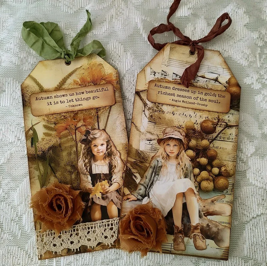 Video - Gusseted Tags - Dried Gatherings Journal - Inspired by Carol-Ann @Cajcrafts