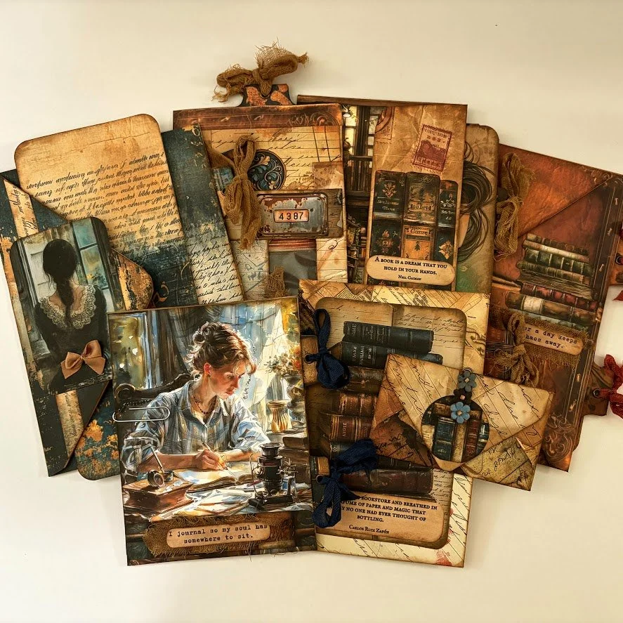 Video - 7 Creative Envelope Ideas for Your Junk Journal | Grungy Library Lap Book Journal!