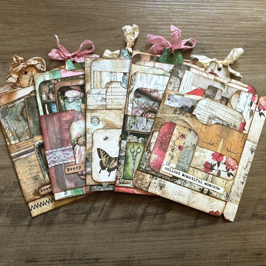 Video - Simple Hinged Stuffed Pockets | Easy Junk Journal Ephemera | #AugustEphemeraChallenge2025