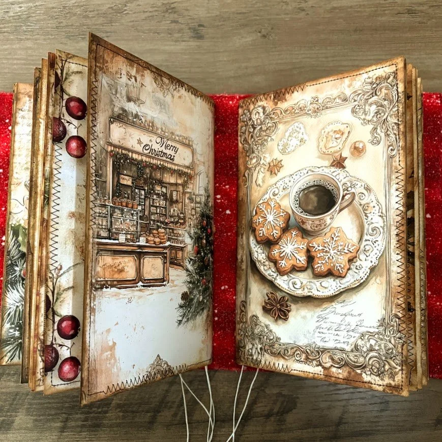 Video - Christmas Patisserie Journal Part 2 | Sew In Signatures Step-by-Step | Beginner Junk Journal Series