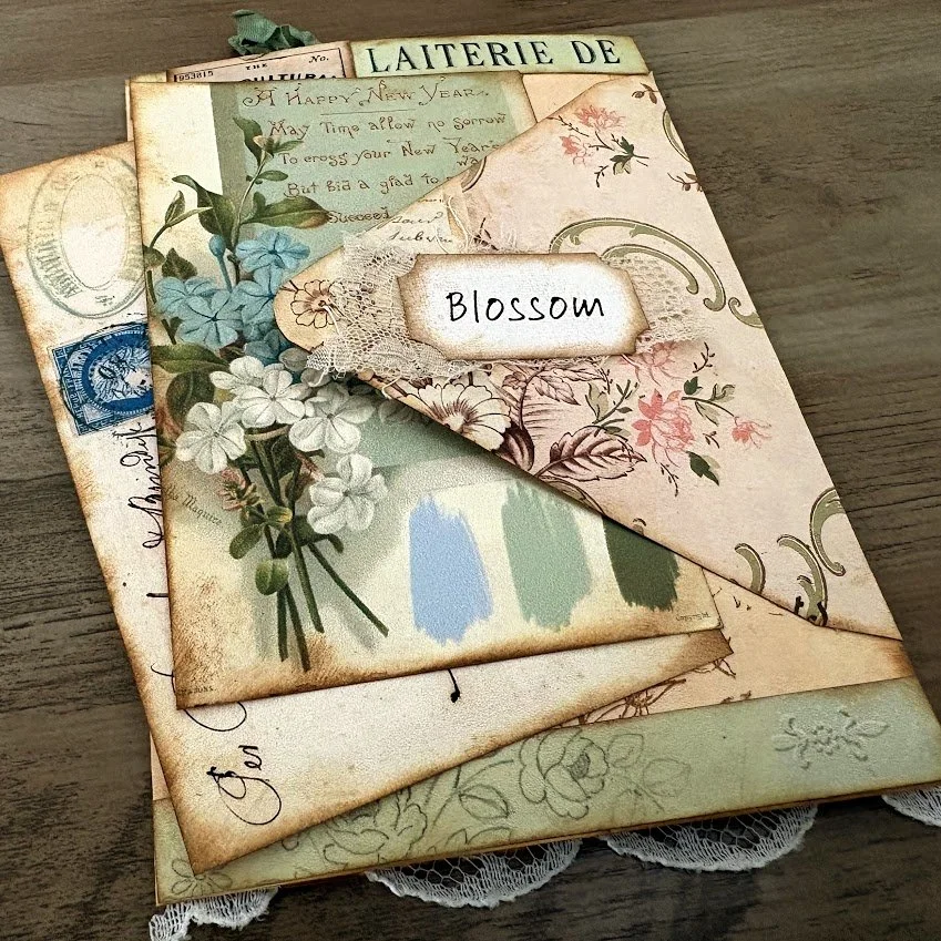Quietly She Blooms | Envelope Flip &amp; Lace Pocket Journal Page