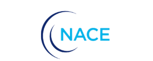 NACE logo with blue text and curved design elements.