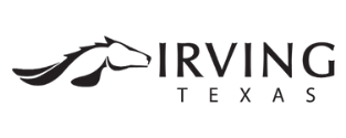 Irving, Texas logo with a stylized horse head and flowing mane