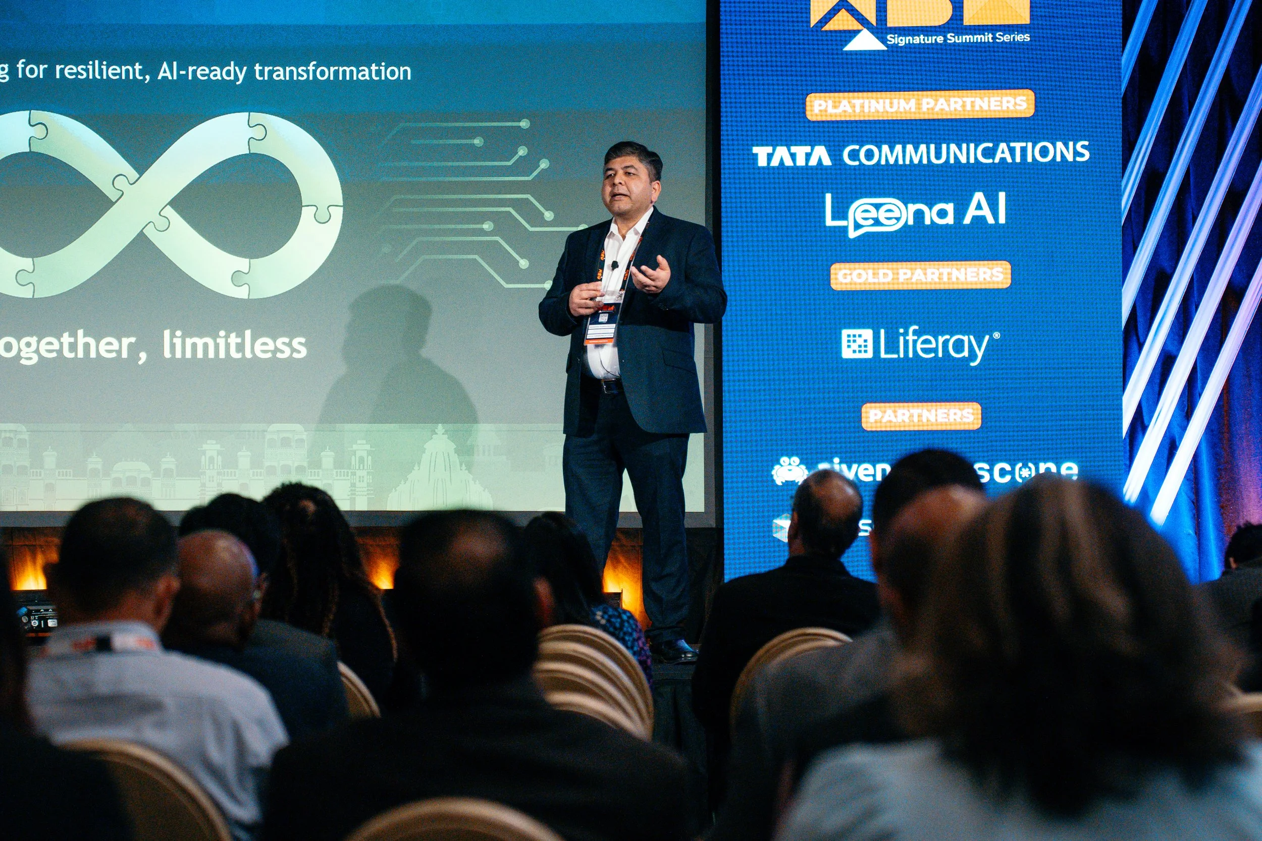 Photography of a Keynote speaker at a technology conference in Dallas.