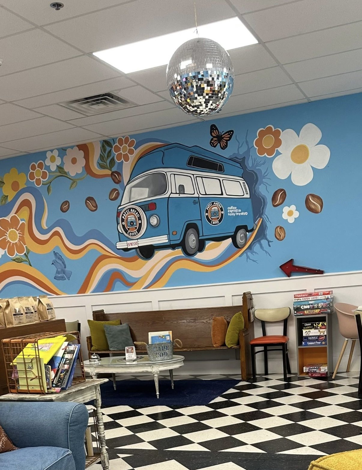 Groovy Coffee Shop Mural