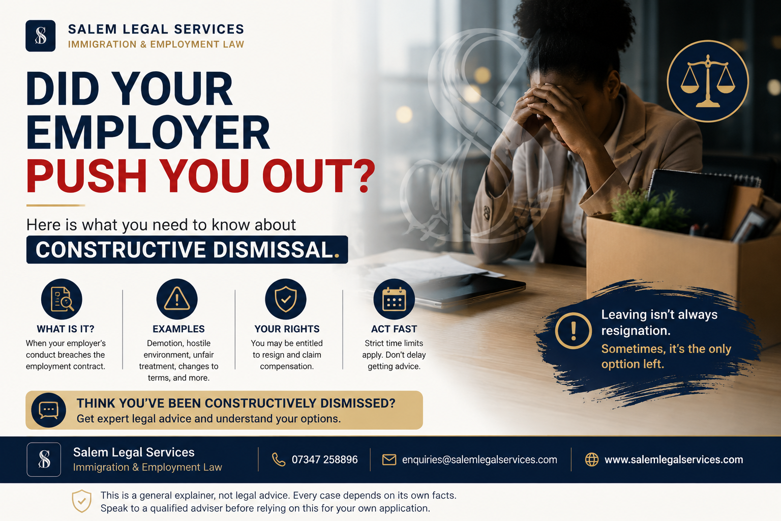 Did your employer push you out? Here is what you need to know about constructive dismissal.