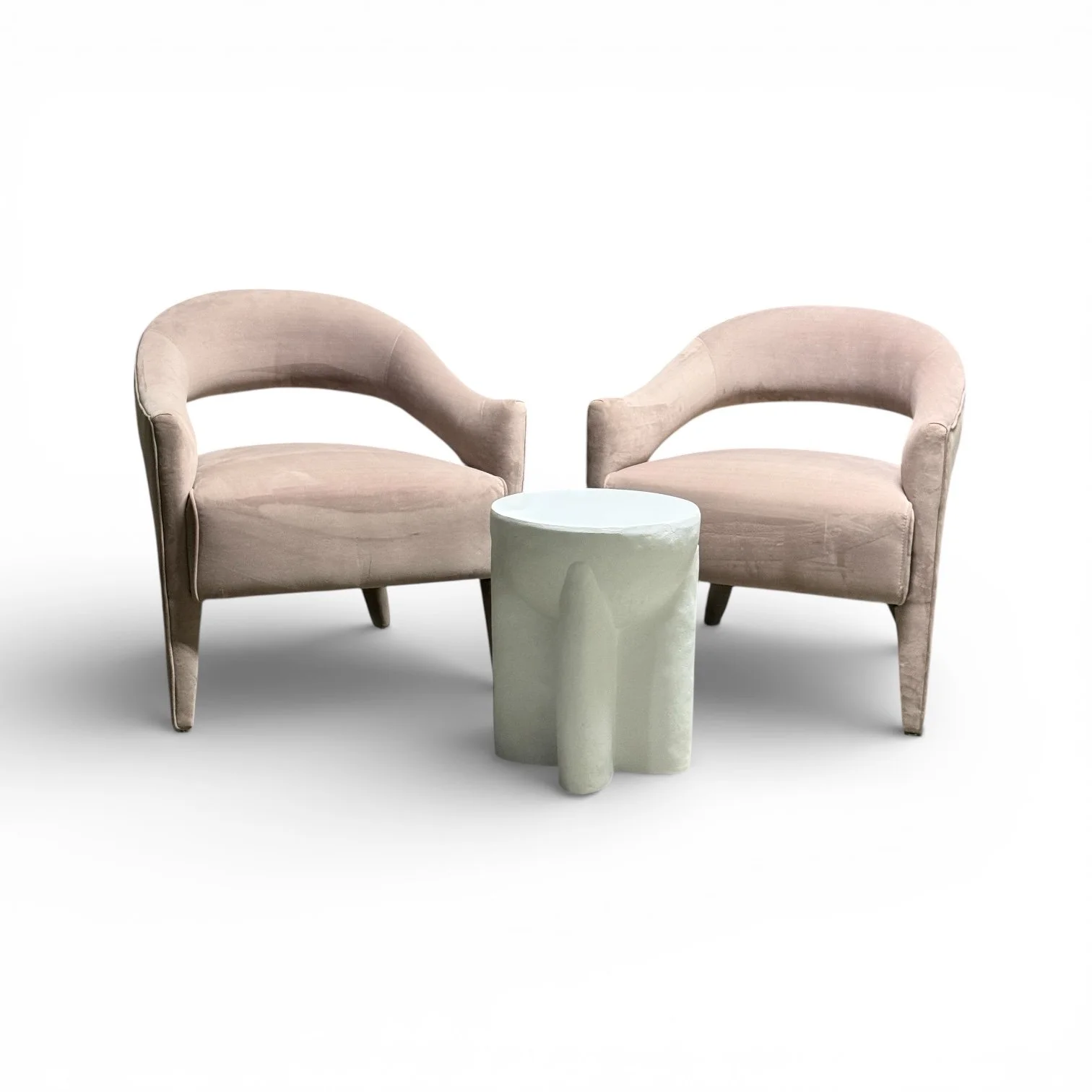 Blush Velvet Armchairs
