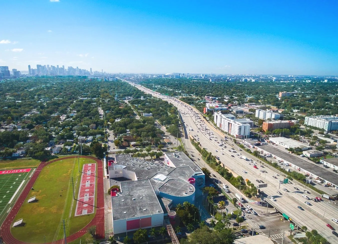 Aerial view of a City of Miami.