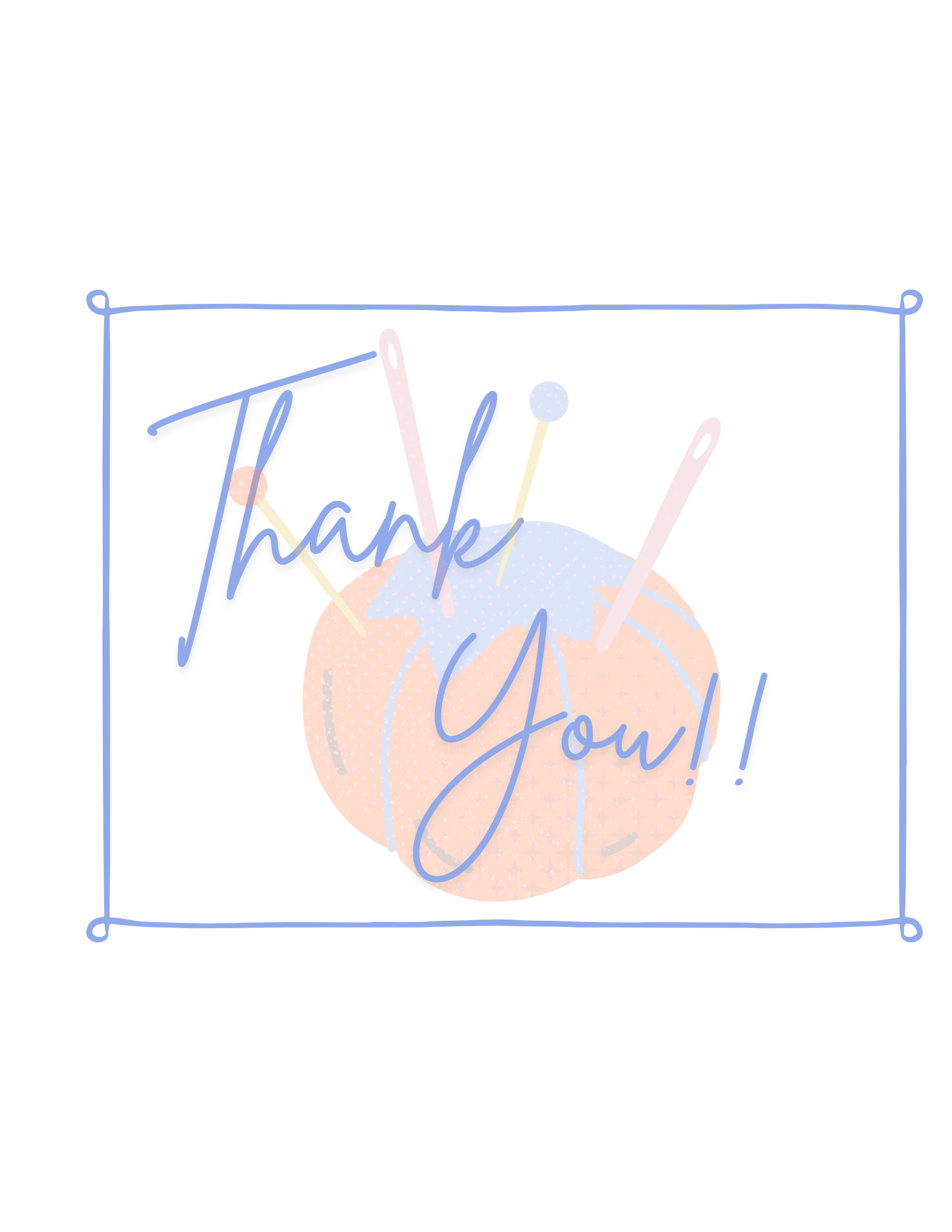 Colorful thank you card with a pumpkin and handwritten style text saying 'Thank You!'