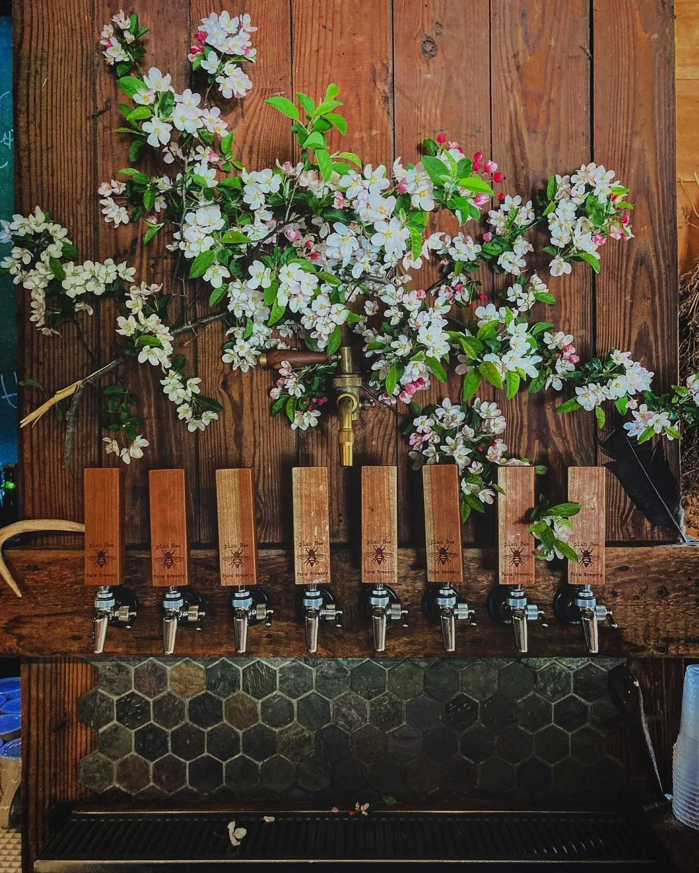 custom tap handles for local farm brewery