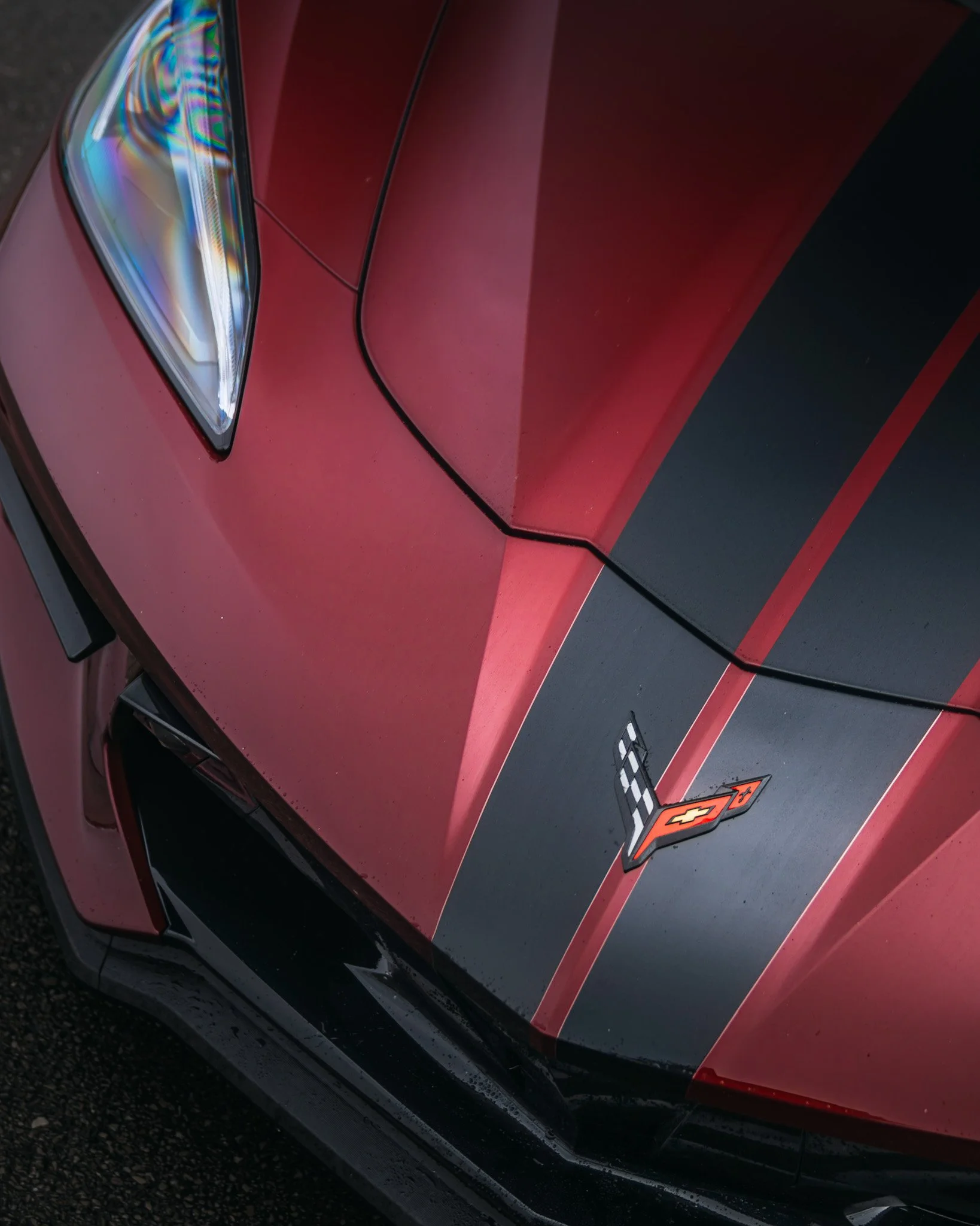 Red chevy corvette at nashville cars and coffee
