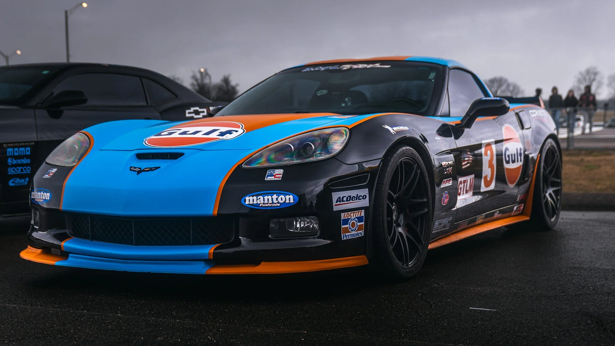 front quarter shot of chevy corvette at nashville cars and coffee