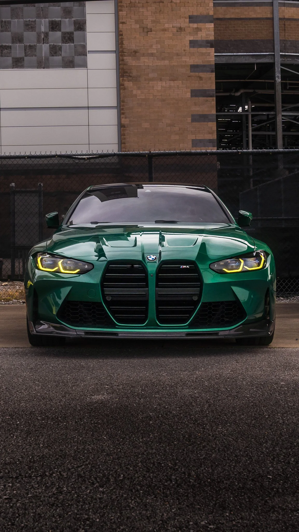 Front hero shot green BMW m4