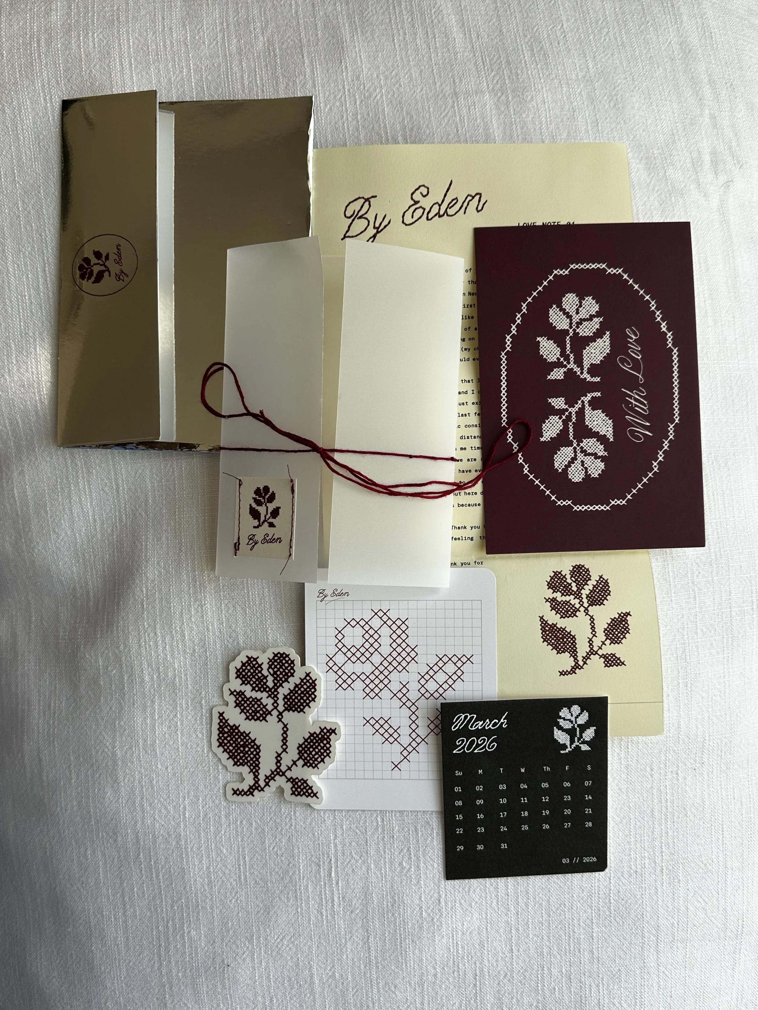 By Eden Love Note (no hand embroidery)