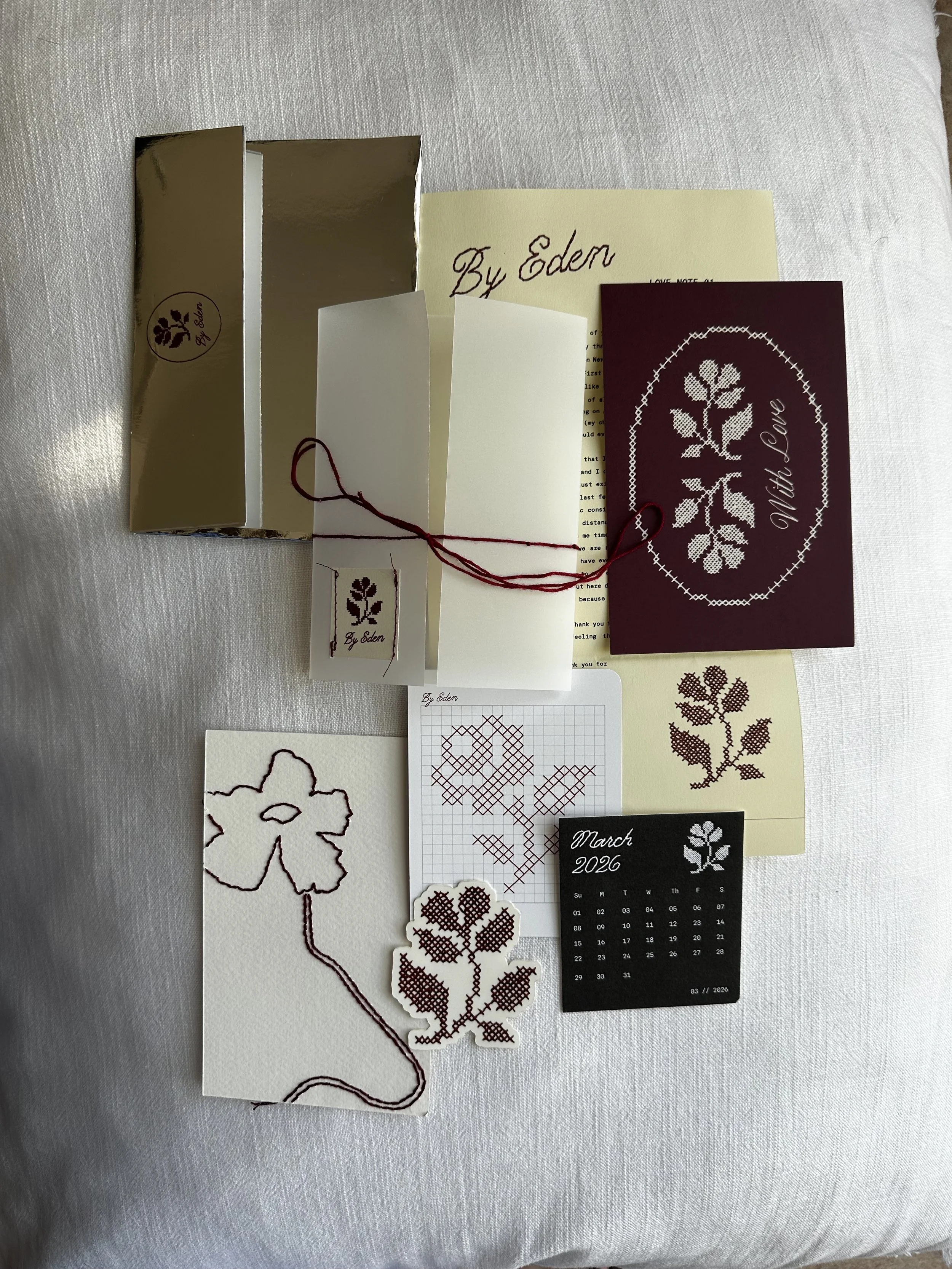 By Eden Love Note (with hand embroidery)