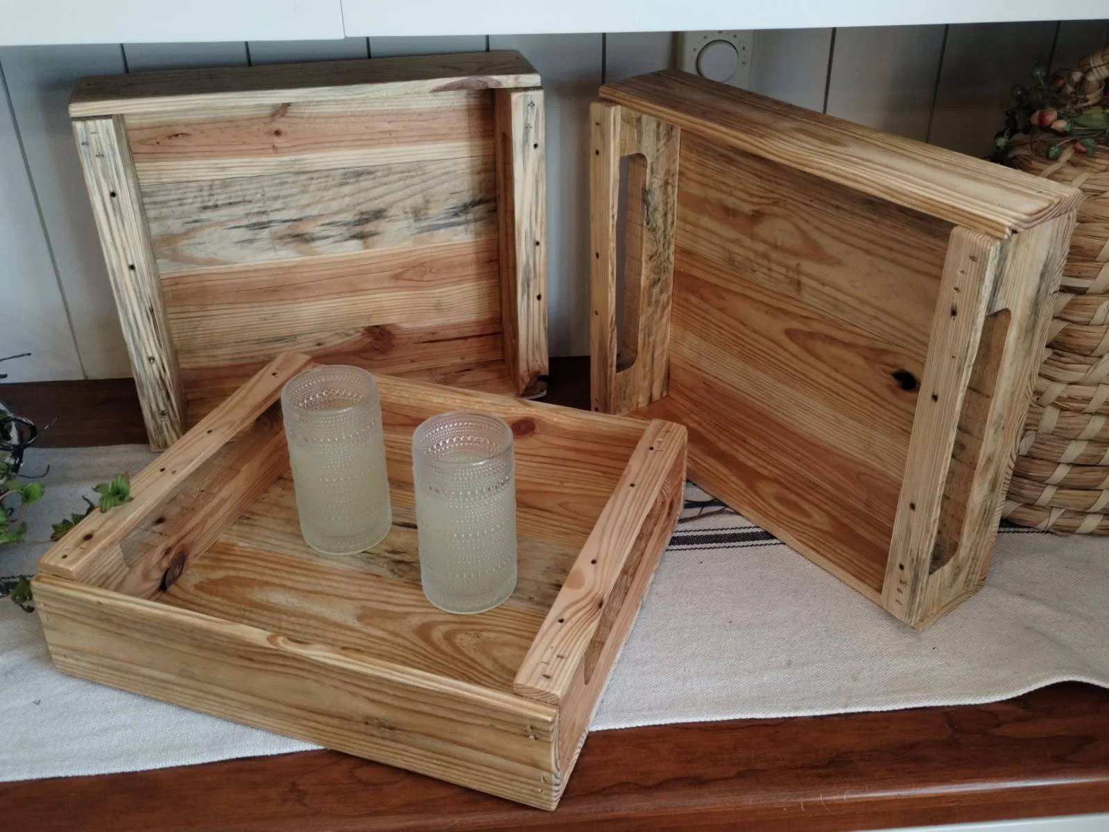 Wooden Serving Tray from Reclaimed Wood