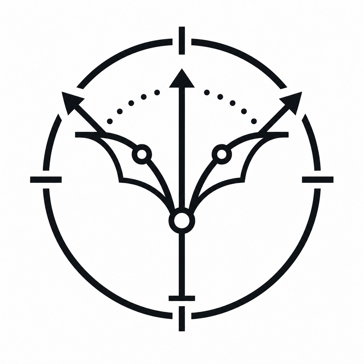 Diagram of a clock with multiple curves and arrows indicating different timing and process parameters.