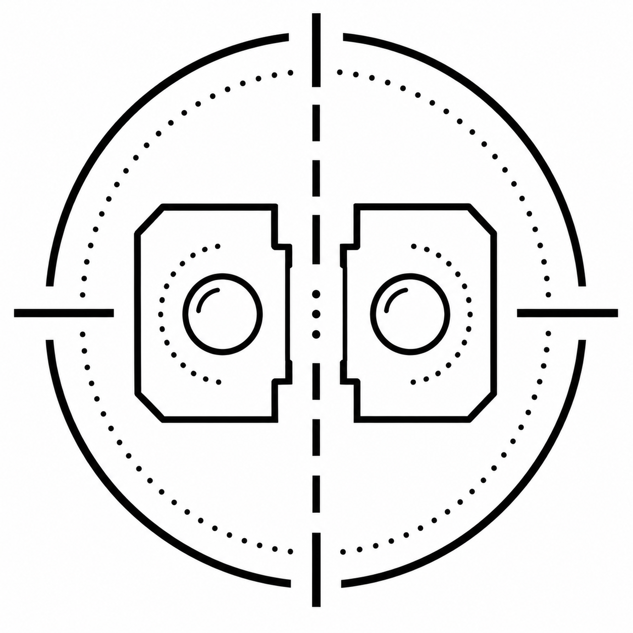 A black-and-white illustration of an ice hockey rink with markings and face-off circles.