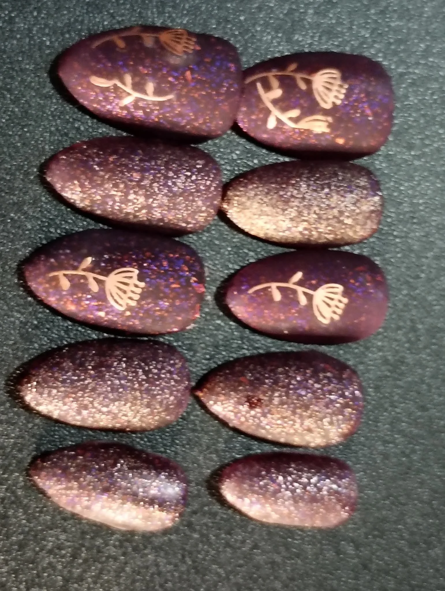 Vintage Floral Diva – Short Almond Matte Gel Press-On Nails (Limited Edition)