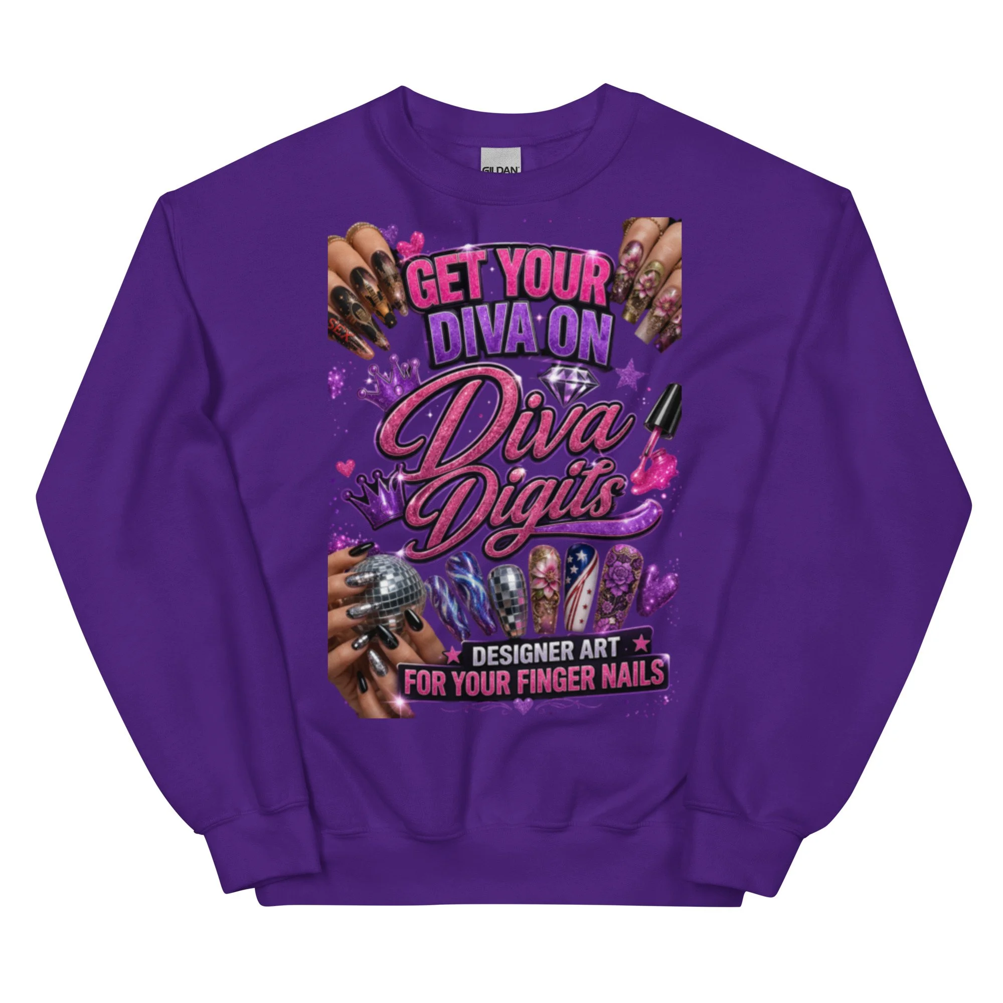 Get Your Diva On Long Sleeve Unisex Sweatshirt Print To Order