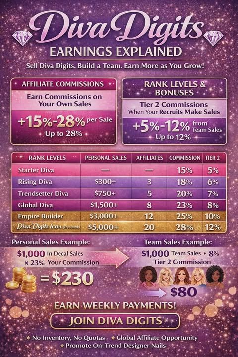 Ranks Compensation Plan Diva Digits Affiliate Program