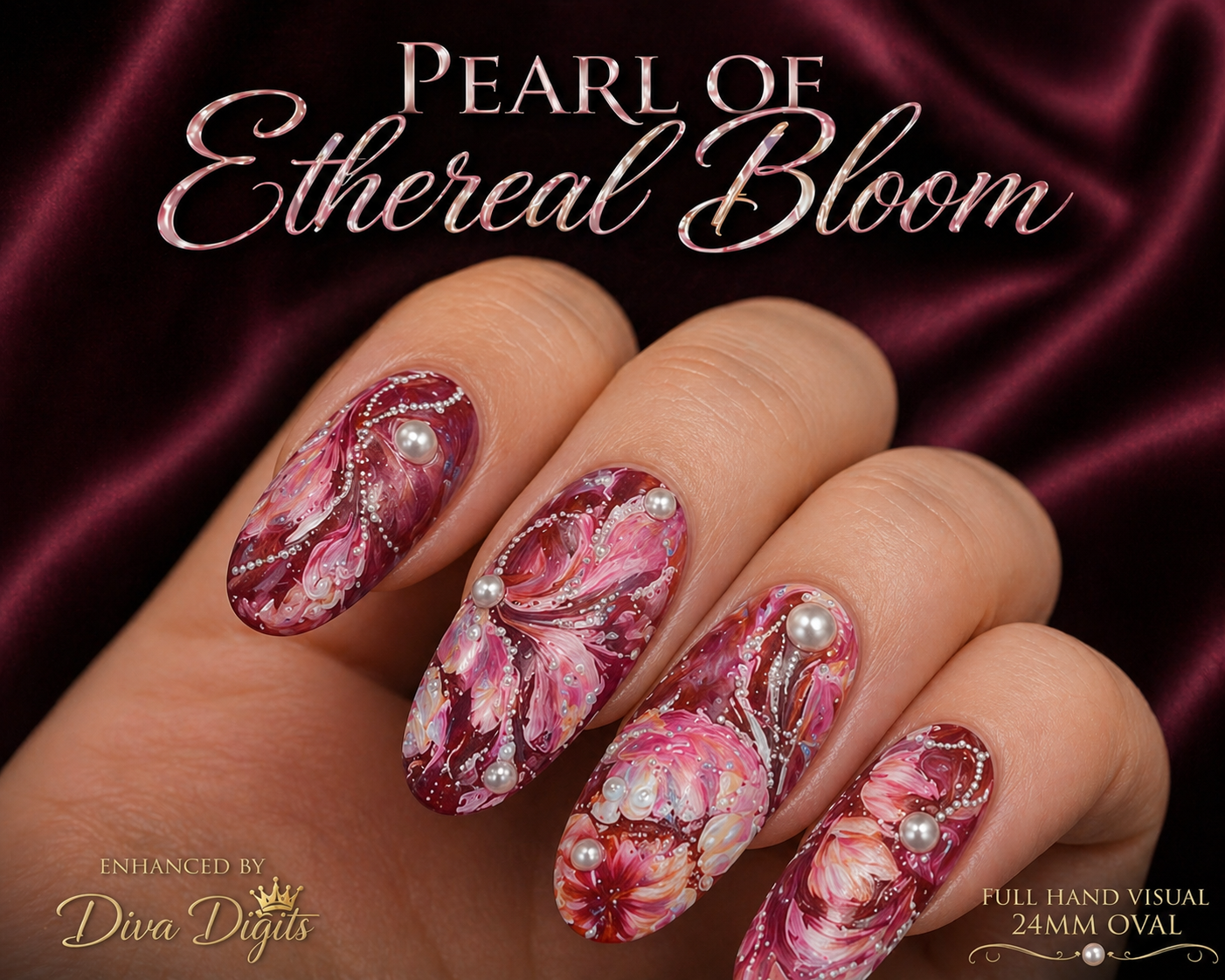 Pearl of Ethereal Bloom™ – 20 Set Gel Press-On Nails