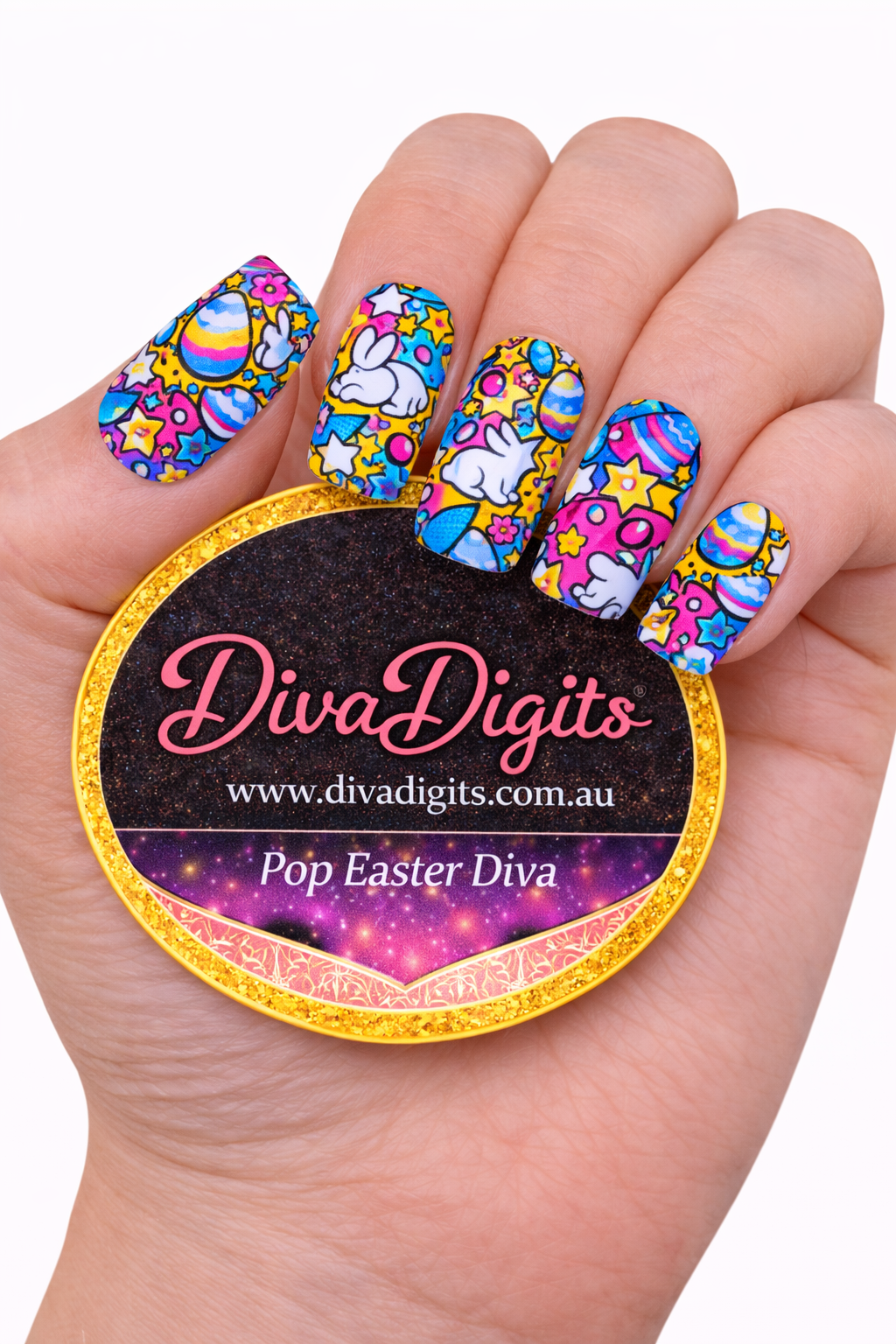 Easter Pop Diva – Pop Art Easter Full Nail Waterslide Decals & Gel Press-On Nails | Diva Digits