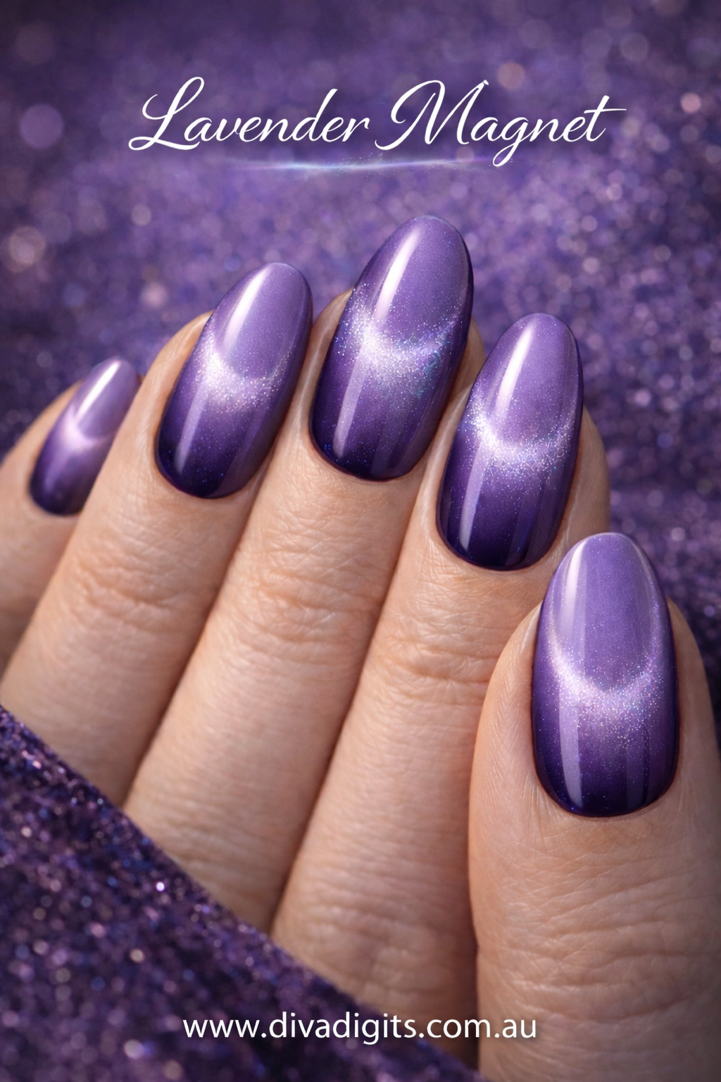 Lavender Magnet | Magnetic Cat Eye Nail Decals & Gel Press-On Nails | Diva Digits