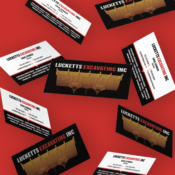 Branding, website, and advertising design by The Mega Creative Company for Lucketts Excavating