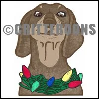 Colored Christmas Lights Dachshund Door Pattern