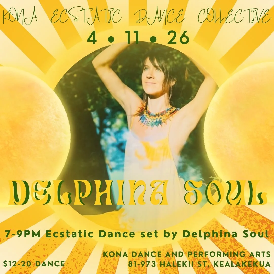 🌊
Saturday 4.11 🌘 Kāloakūlua Moon
7-9pm Ecstatic Dance Set by Delphina Soul
📍Kona Dance and Performing Arts
Dance Entry: $12-20
🌊

DELPHINA SOUL weaves sultry vocals, juicy beats, and oceanic frequency ~ think dolphin disco meets cosmic awakening