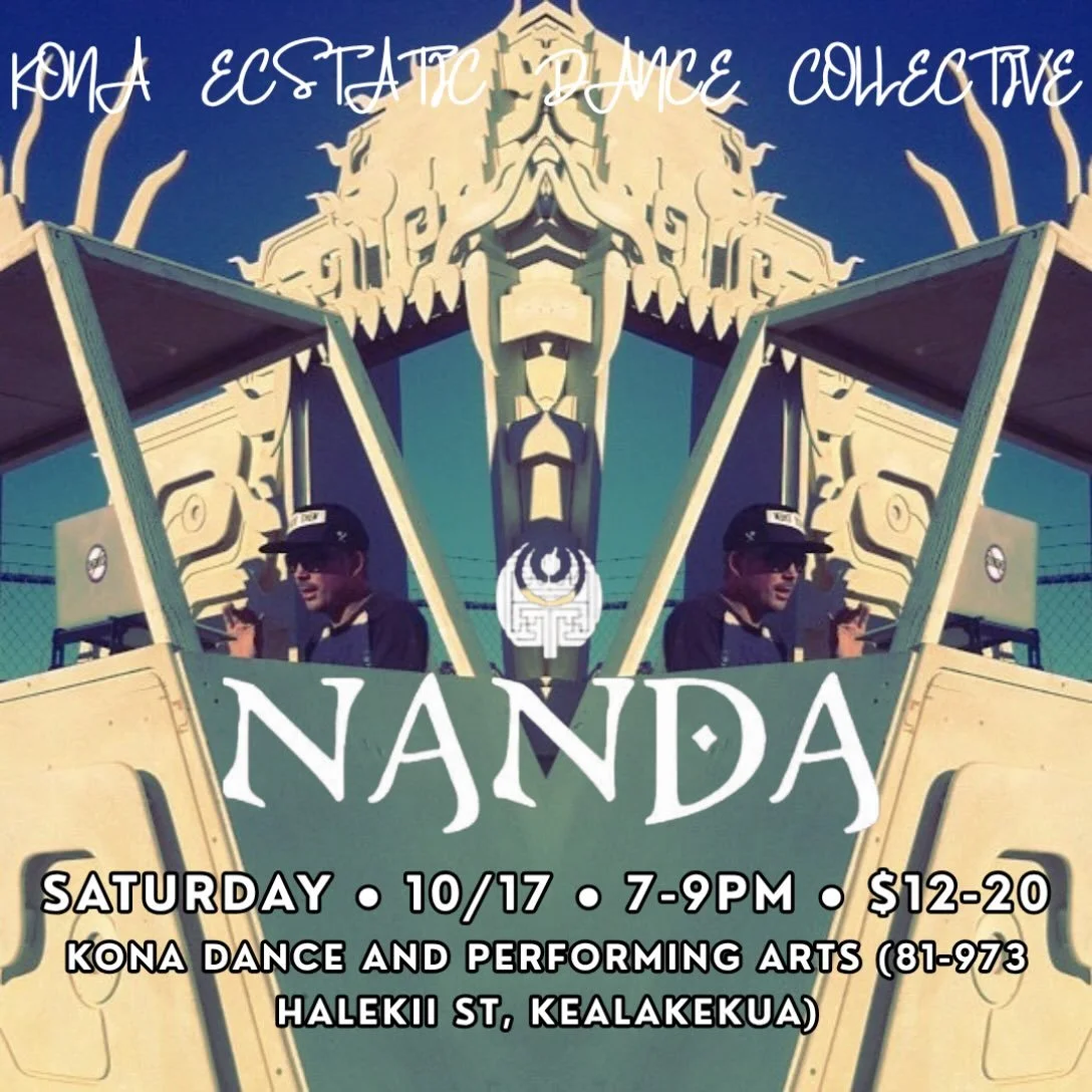 🌀
Saturday 10.17 🌓 &lsquo;Ole-Kū-Kahi Moon
7-9pm Ecstatic Dance set by Nanda 
📍Kona Dance and Performing Arts
Dance Entry: $12-20
🌀

Nanda, a long time running Producer, Remix artist and DJ has spent over 20 years steadily pursuing the art of vib