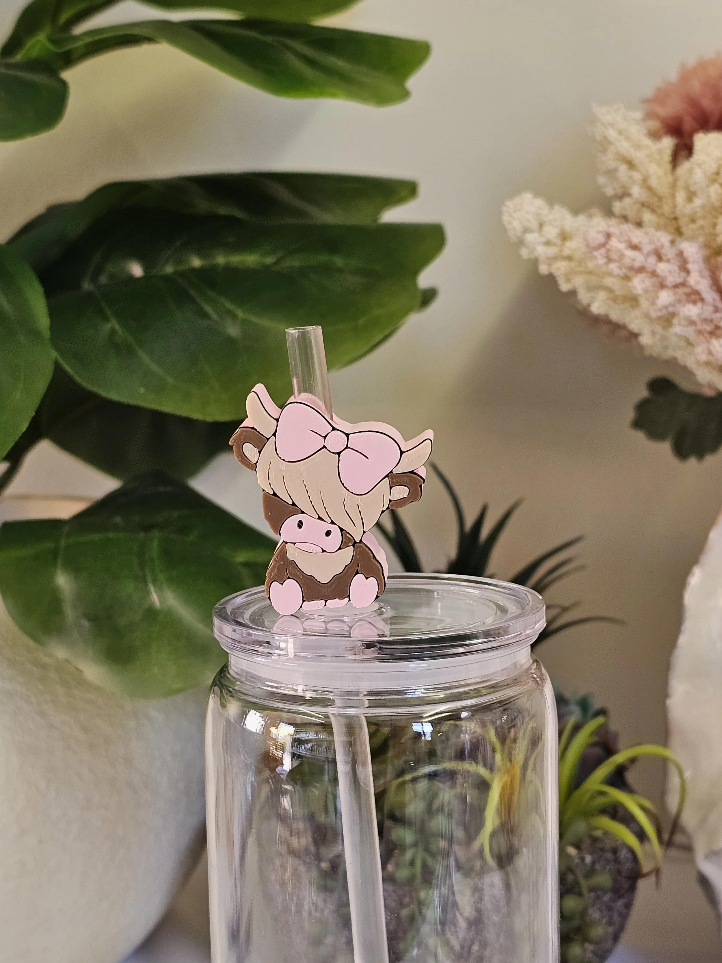 Pink Bow Cow Straw Topper.jpg