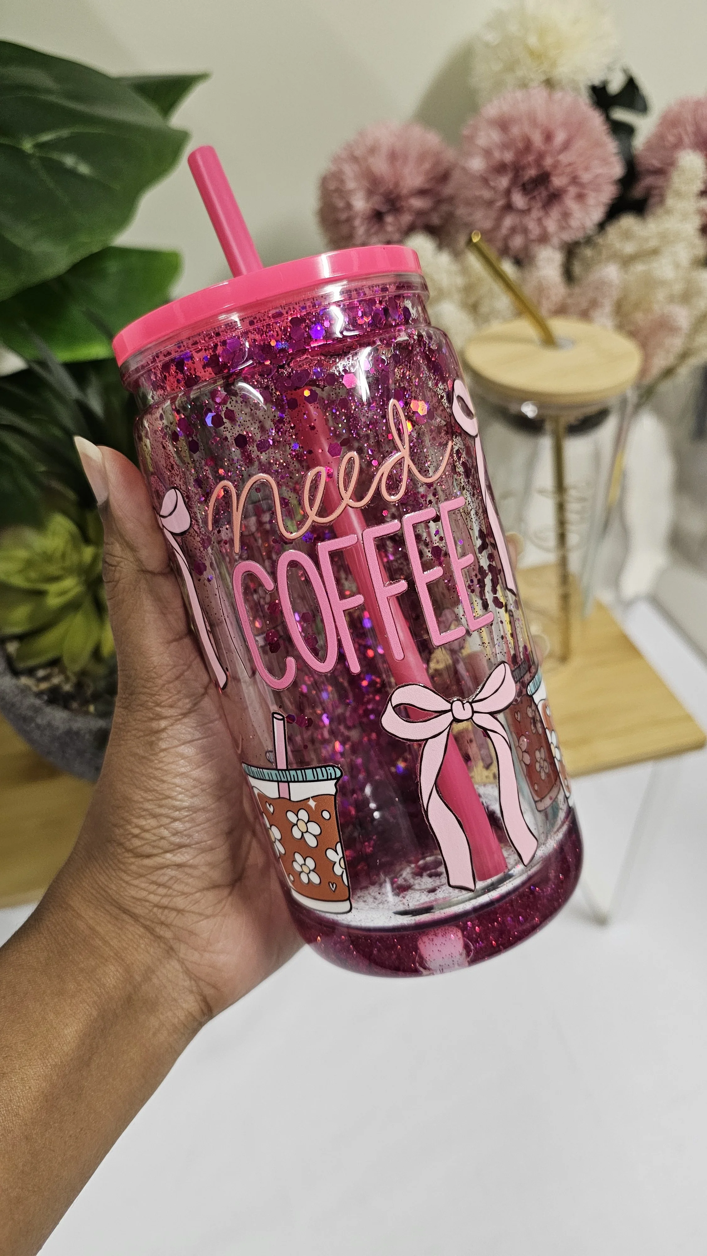 Coffee First – Snowglobe Tumbler