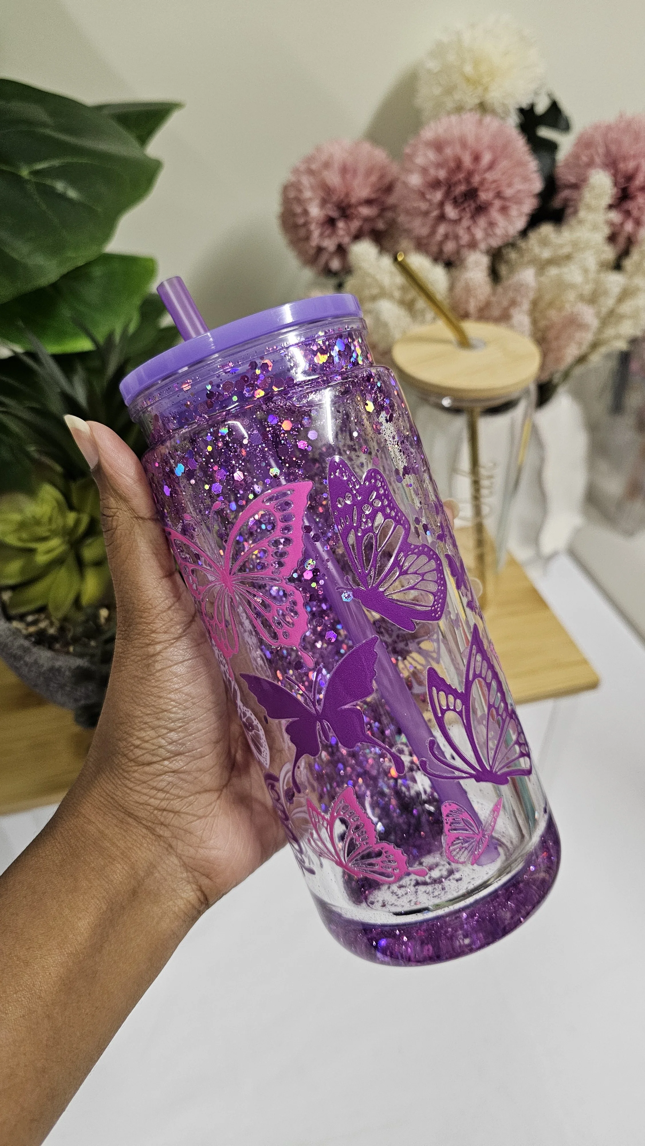 Purple Flutter – Snowglobe Tumbler.jpg