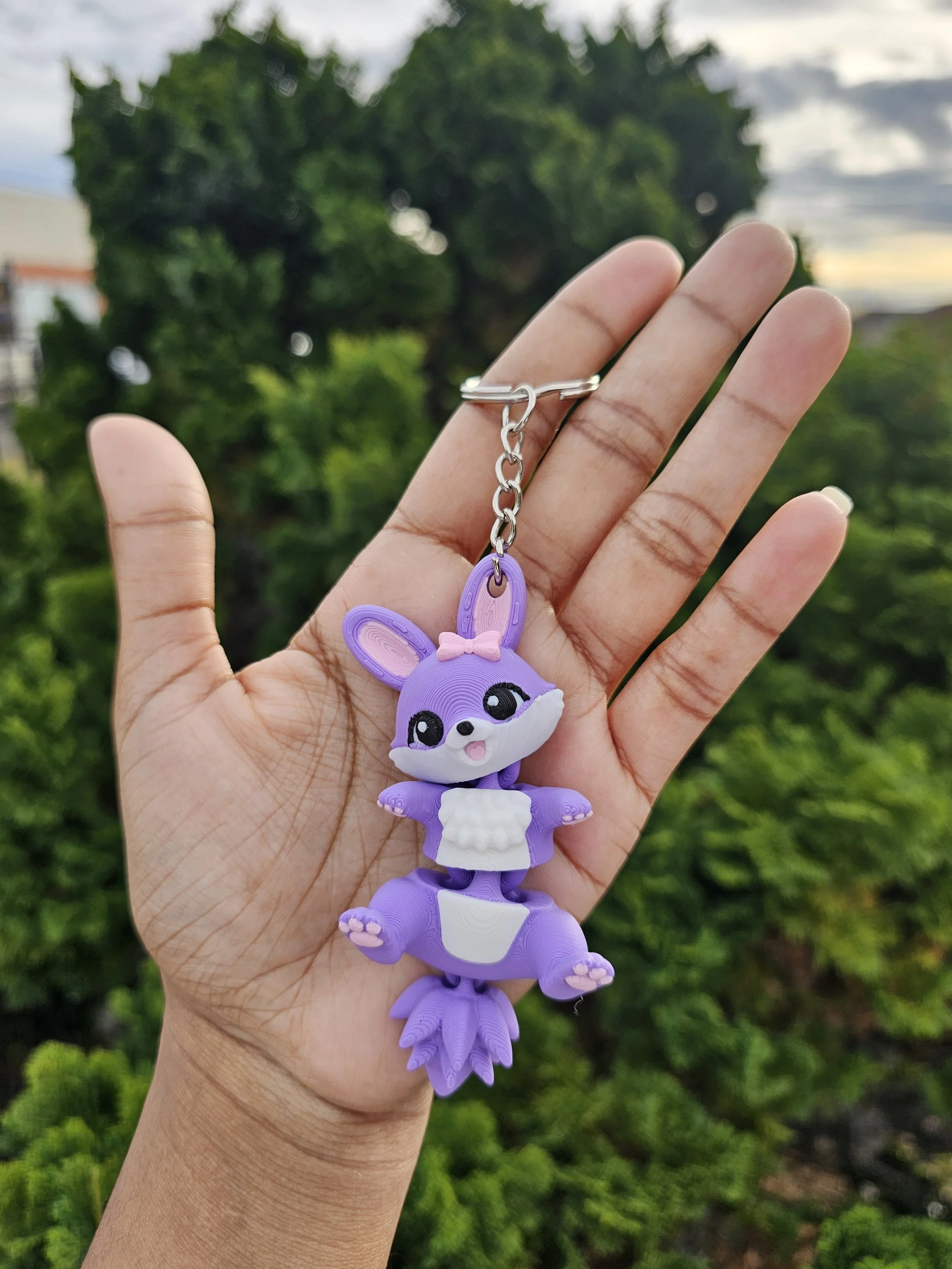Lavender Bunny Articulated Keychain