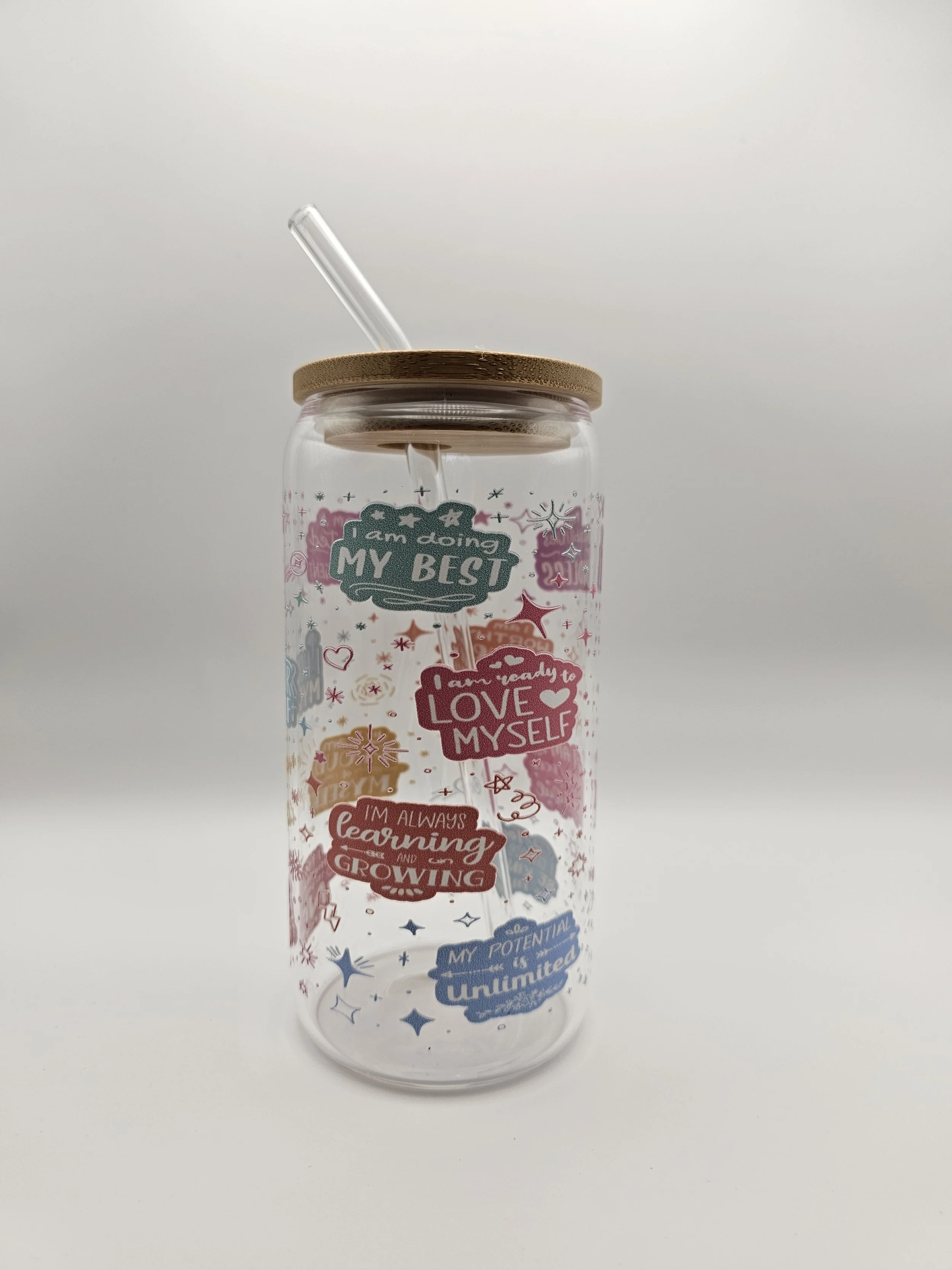 Daily Affirmation Glass Tumbler