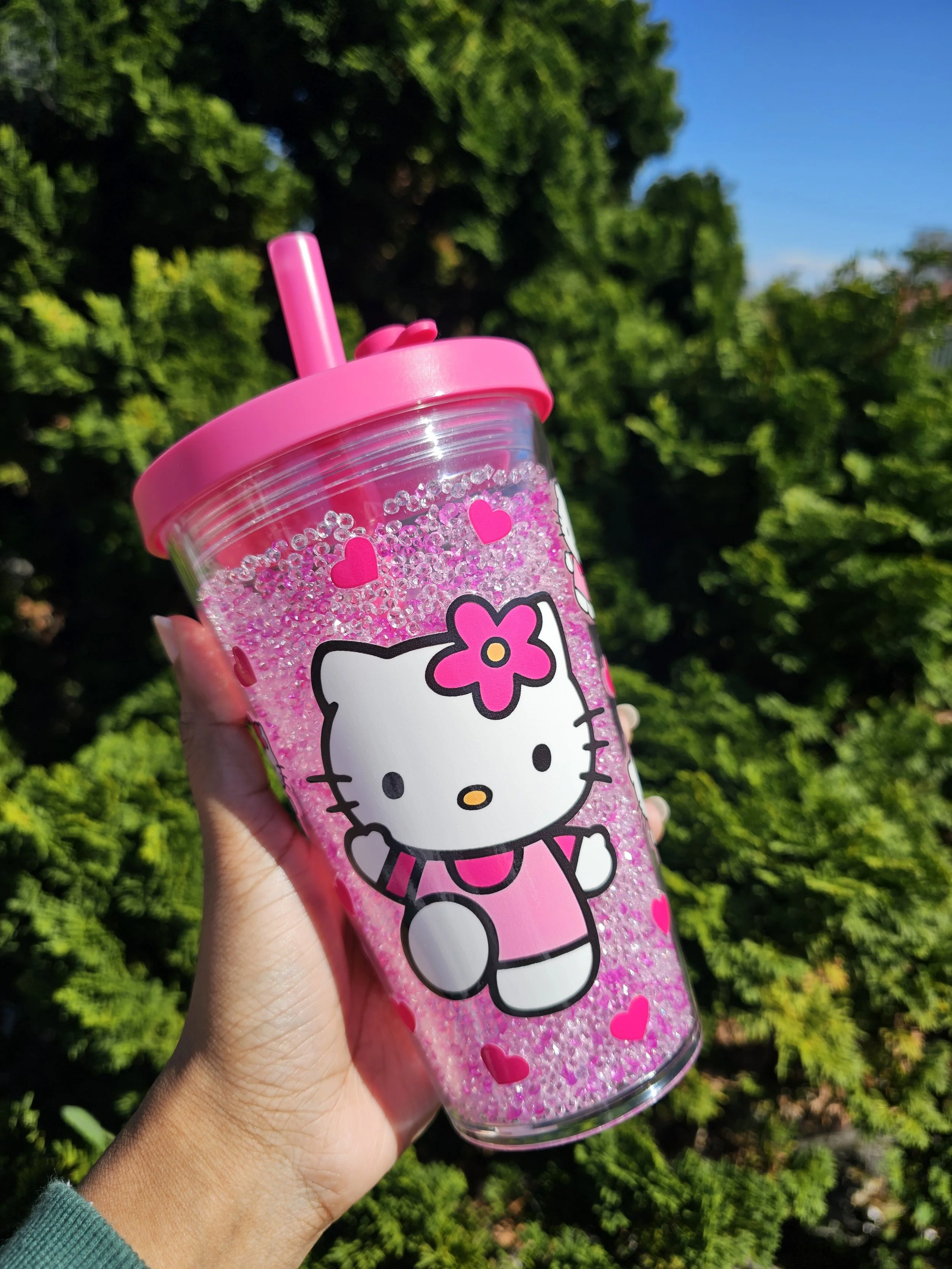 Pink Blossom Kitty Tumbler