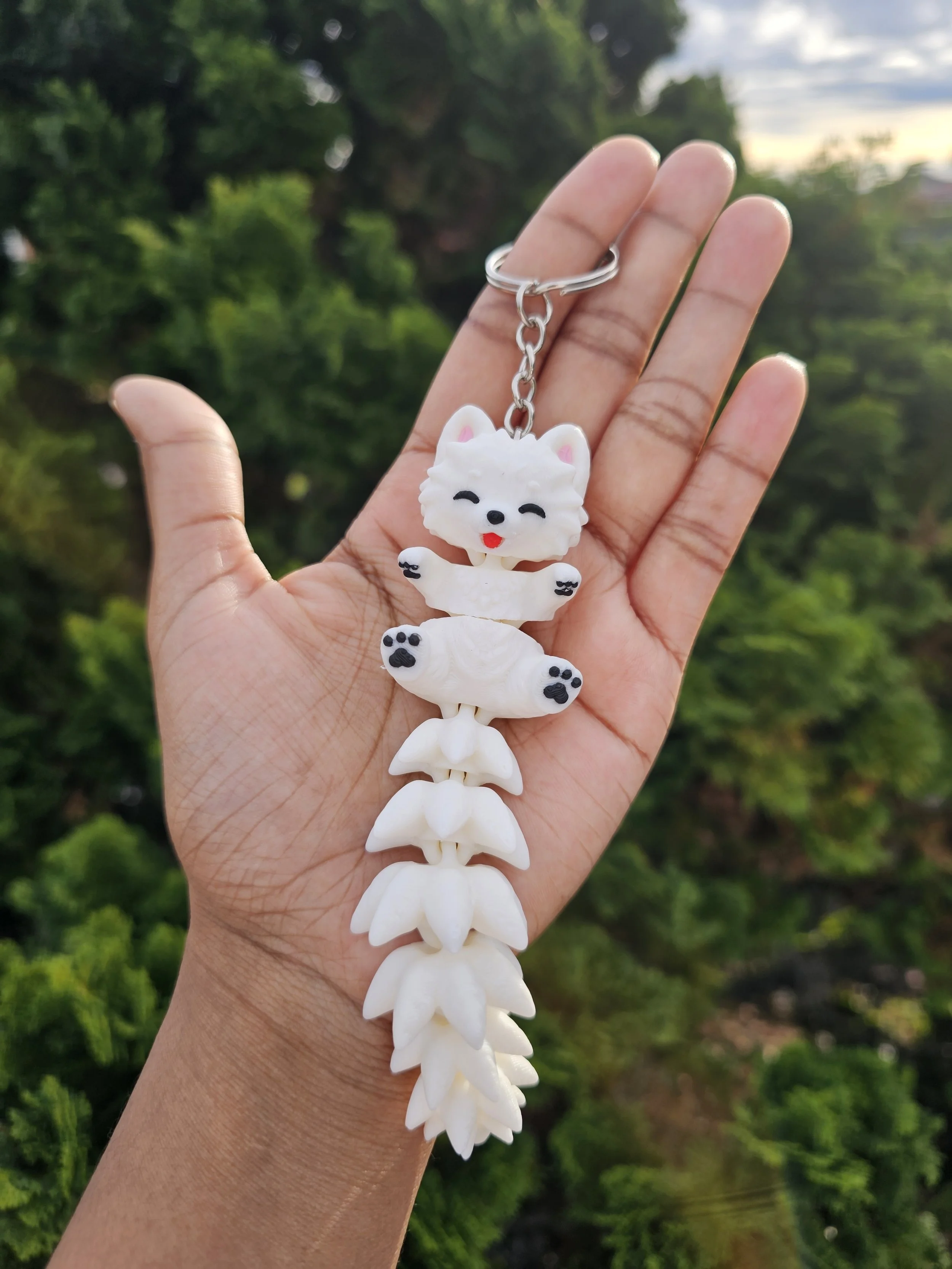 Snowy Fox Articulated Keychain