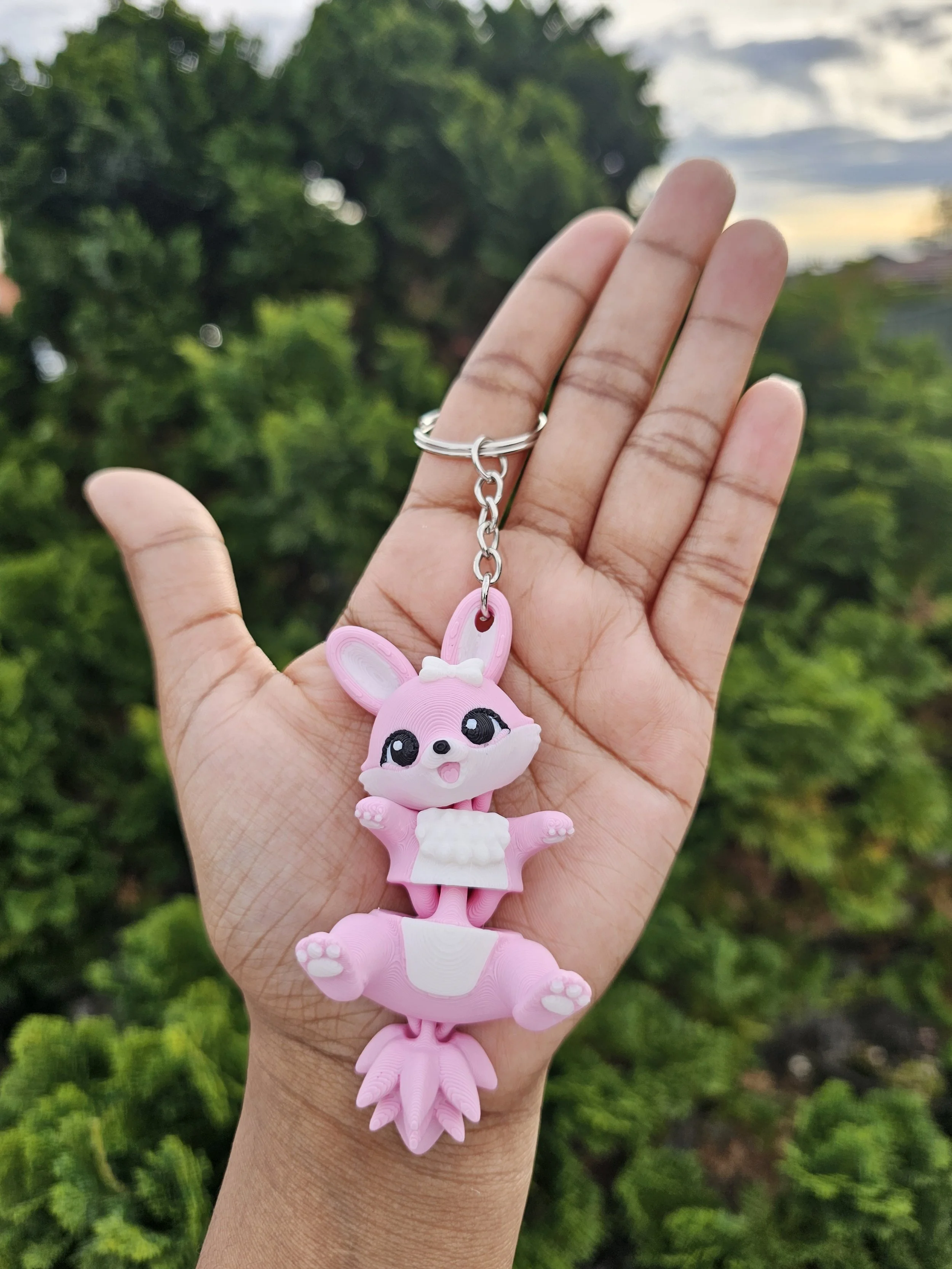 Blossom Bunny Articulated Keychain