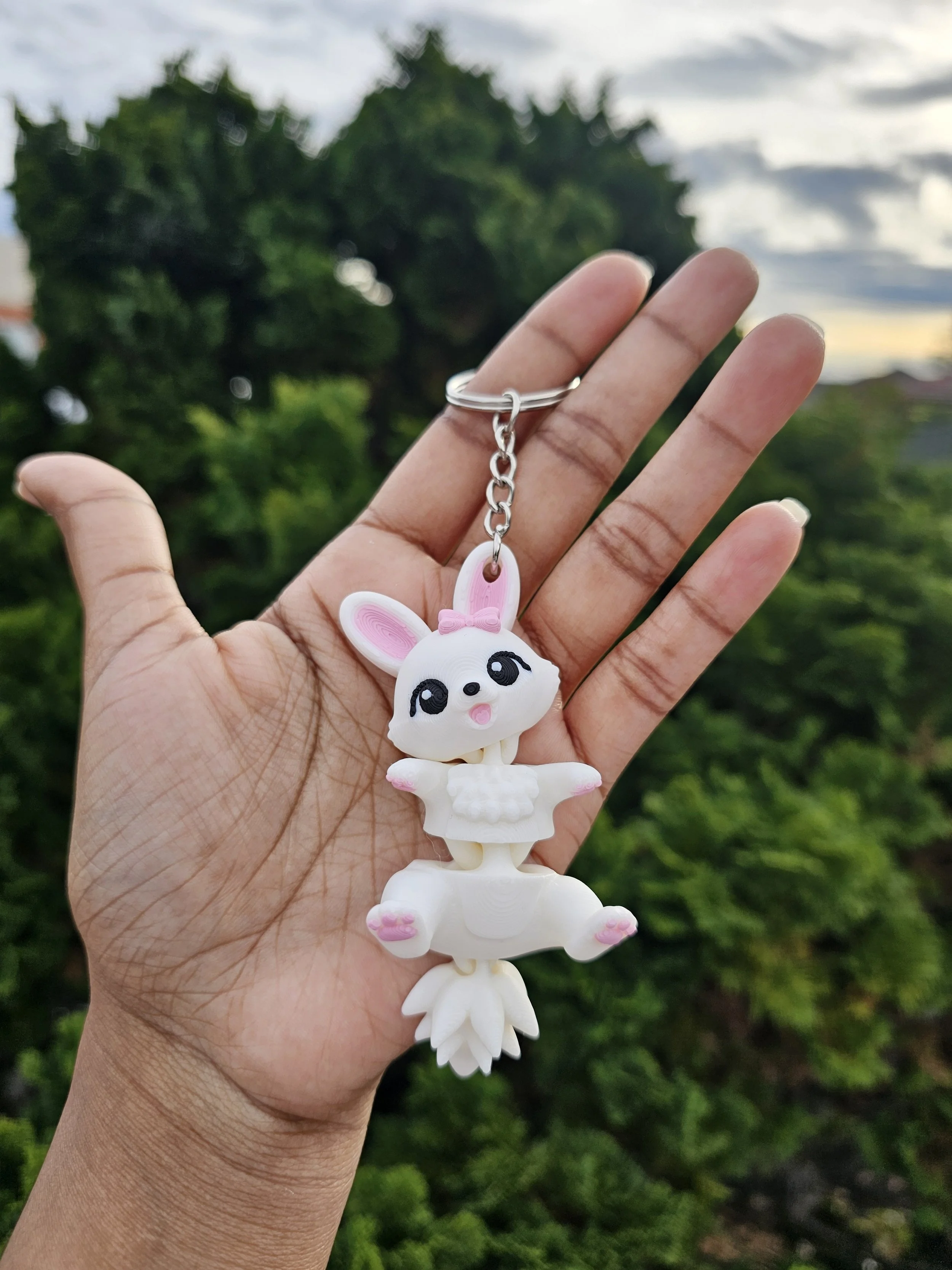 Cotton Candy Bunny Keychain
